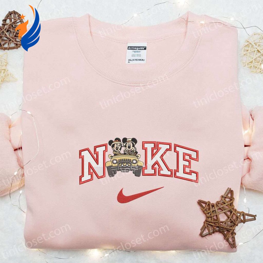 Custom Nike x Safari Mickey & Minnie Embroidered Shirt – Disney Characters T-shirt Custom Nike x Safari Mickey & Minnie Embroidered Shirt – Disney Characters T-shirt