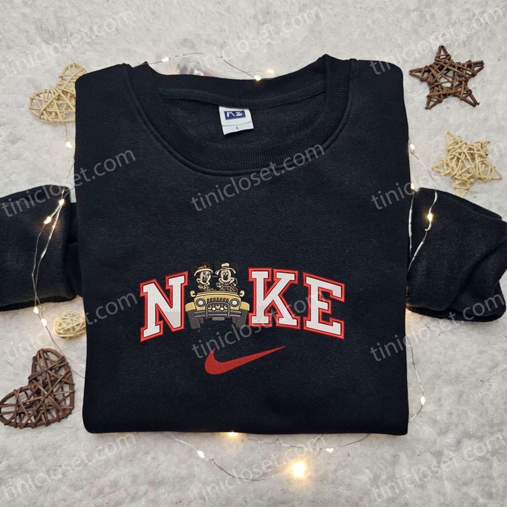 Custom Nike x Safari Mickey & Minnie Embroidered Shirt – Disney Characters T-shirt Custom Nike x Safari Mickey & Minnie Embroidered Shirt – Disney Characters T-shirt