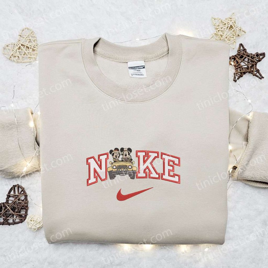 Exclusive Nike x Safari Mickey & Minnie Embroidered Shirt – Disney Characters T-shirt: Customizable & Stylish Exclusive Nike x Safari Mickey & Minnie Embroidered Shirt – Disney Characters T-shirt: Customizable & Stylish