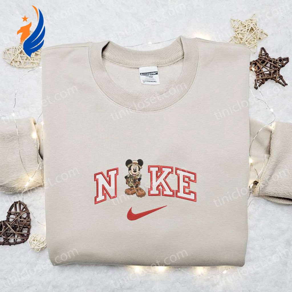 Nike x Safari Mickey Embroidered Sweatshirt: Disney Characters Inspired Shirt Nike x Safari Mickey Embroidered Sweatshirt: Disney Characters Inspired Shirt
