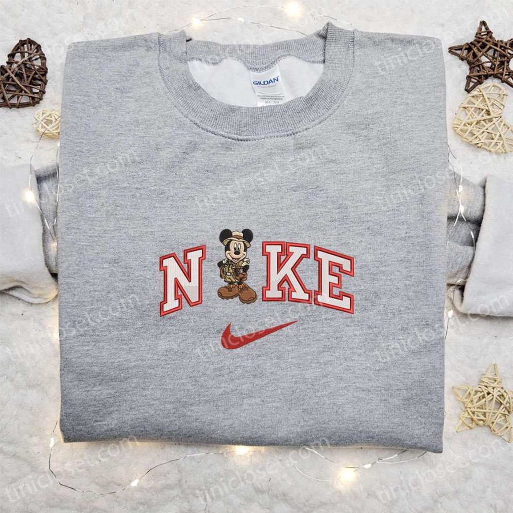 Nike x Safari Mickey Embroidered Sweatshirt: Disney Characters Inspired Shirt Nike x Safari Mickey Embroidered Sweatshirt: Disney Characters Inspired Shirt