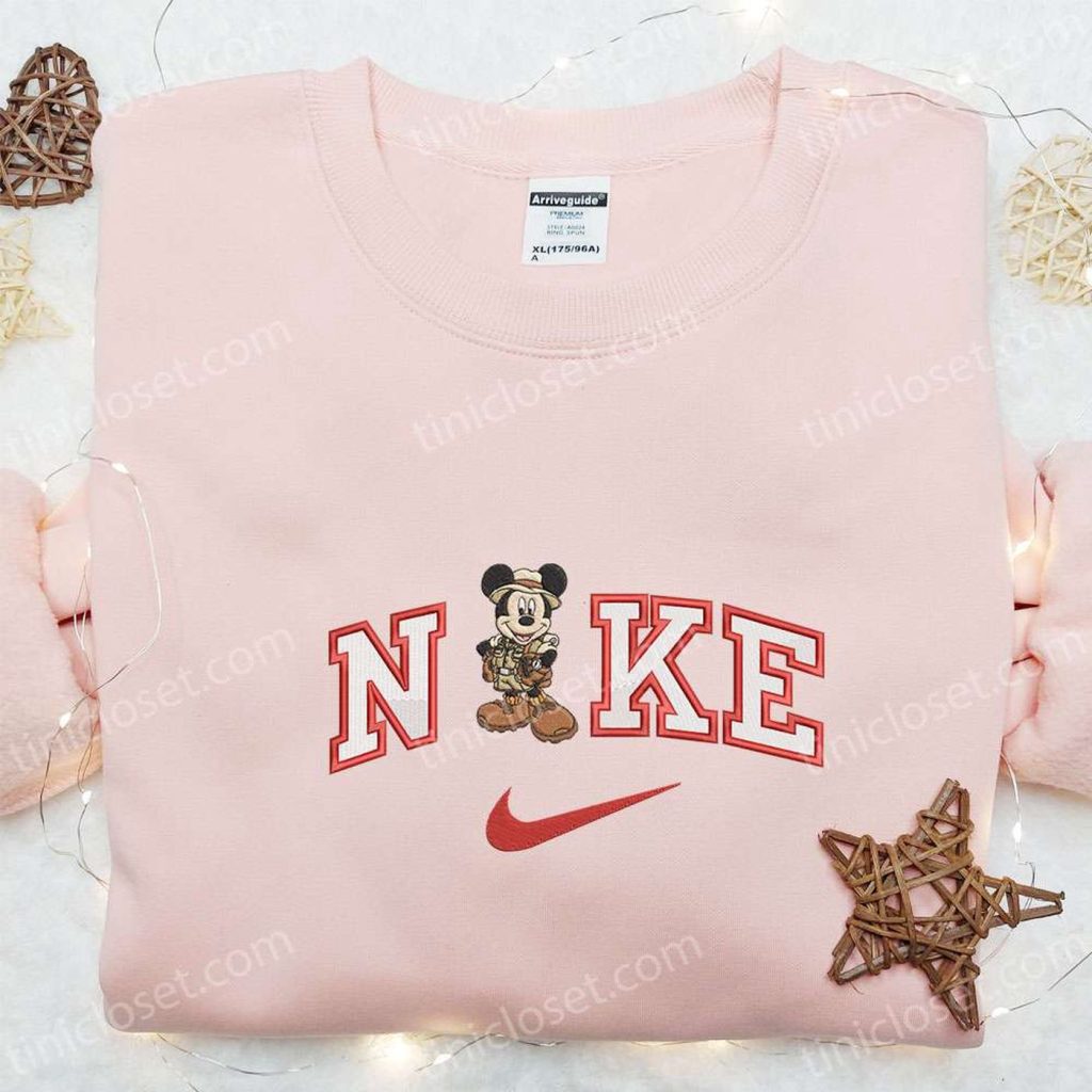 Nike x Safari Mickey Embroidered Sweatshirt: Disney Characters Inspired Shirt Nike x Safari Mickey Embroidered Sweatshirt: Disney Characters Inspired Shirt