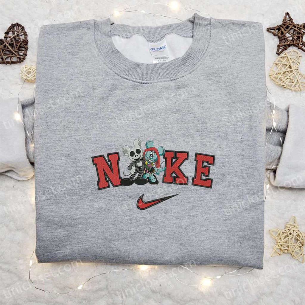 Disney Nike x Sally Jack Skellington Embroidered Shirt & Hoodie: Nightmare Before Christmas Characters – Halloween Apparel Disney Nike x Sally Jack Skellington Embroidered Shirt & Hoodie: Nightmare Before Christmas Characters – Halloween Apparel