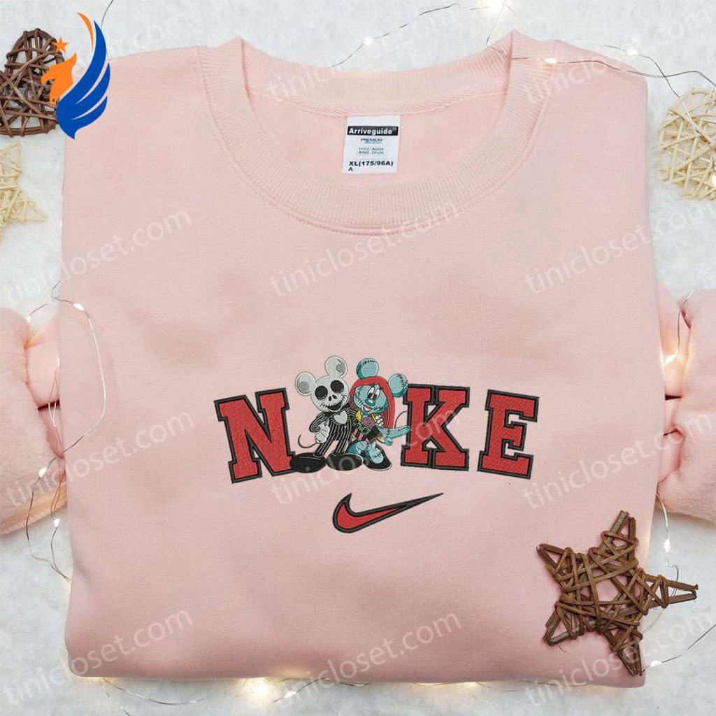 Disney Nike x Sally Jack Skellington Embroidered Shirt & Hoodie: Nightmare Before Christmas Characters – Halloween Apparel Disney Nike x Sally Jack Skellington Embroidered Shirt & Hoodie: Nightmare Before Christmas Characters – Halloween Apparel