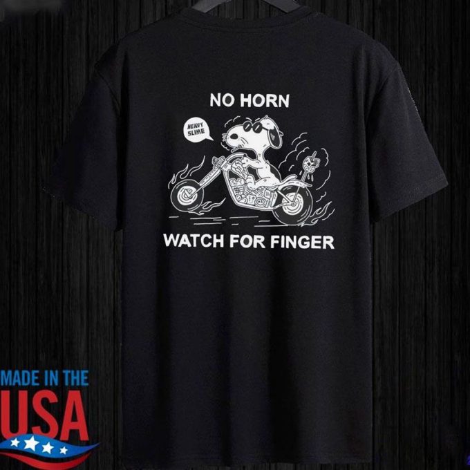 No Horn Watch for Finger Snoopy T-shirt: Fun and Quirky Design for Dog Lovers!