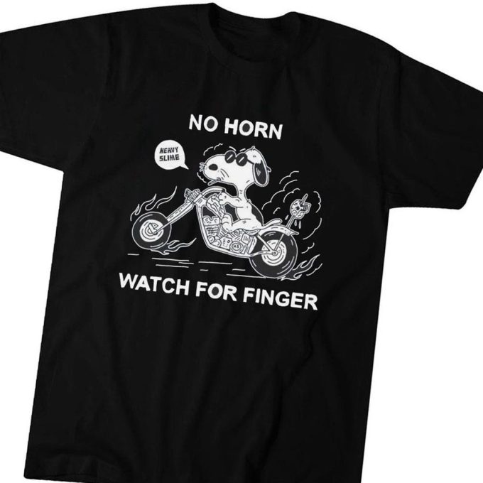 No Horn Watch for Finger Snoopy T-shirt: Fun and Quirky Design for Dog Lovers!