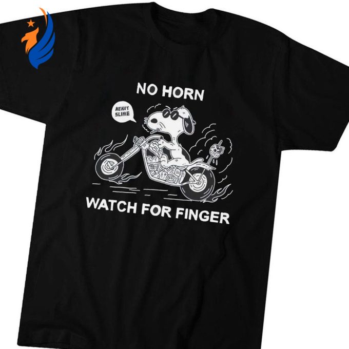 No Horn Watch for Finger Snoopy T-shirt: Fun and Quirky Design for Dog Lovers! No Horn Watch for Finger Snoopy T-shirt: Fun and Quirky Design for Dog Lovers!