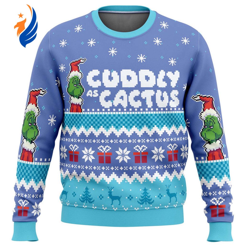 Get Festive with Nysekai s Cuddly as a Cactus Grinch Ugly Christmas Sweater Get Festive with Nysekai s Cuddly as a Cactus Grinch Ugly Christmas Sweater