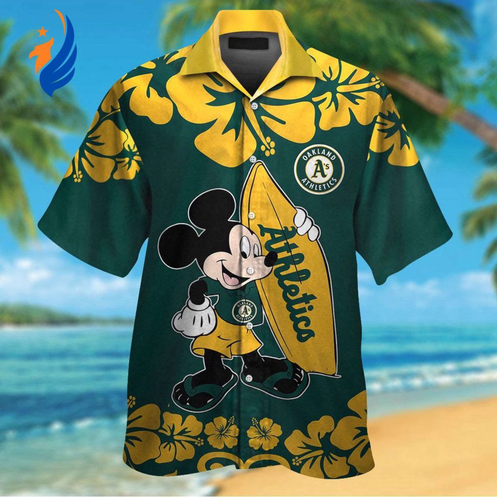 Oakland Athletics and Mickey Mouse Hawaiian Shirt: A Fun and Unique Sports Fan Attire Oakland Athletics and Mickey Mouse Hawaiian Shirt: A Fun and Unique Sports Fan Attire
