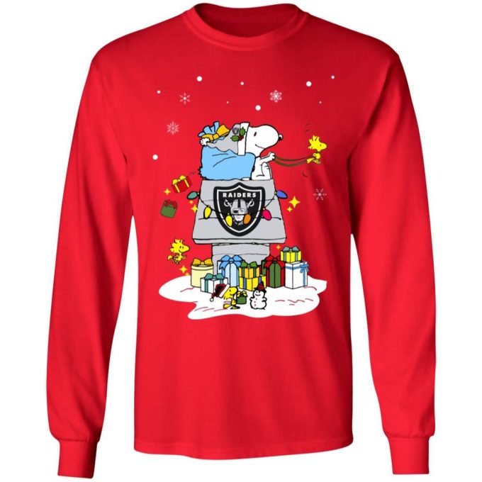 Oakland Raiders Santa Snoopy Christmas Shirt: Spread Holiday Cheer with this Festive NFL Apparel Oakland Raiders Santa Snoopy Christmas Shirt: Spread Holiday Cheer with this Festive NFL Apparel
