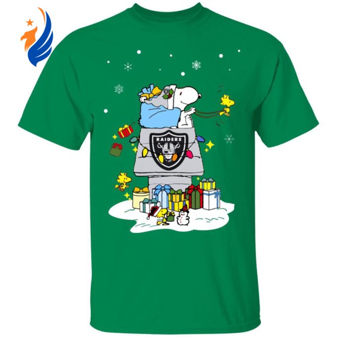 Oakland Raiders Santa Snoopy Christmas Shirt: Spread Holiday Cheer with this Festive NFL Apparel Oakland Raiders Santa Snoopy Christmas Shirt: Spread Holiday Cheer with this Festive NFL Apparel