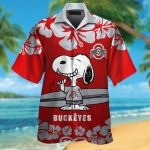 Stylish Ohio State Buckeyes & Snoopy Hawaiian Shirt – Show Your Team Spirit with this Unique Garment!