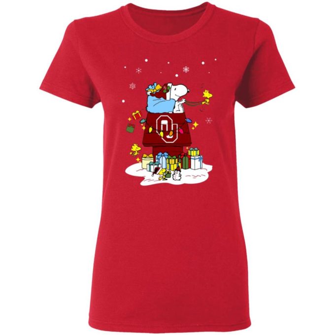 Spread Holiday Cheer with Oklahoma Sooners Santa Snoopy Christmas Shirt