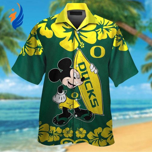 Oregon Ducks & Mickey Mouse Hawaiian Shirt #3 – Vibrant Design for Fans & Disney Lovers