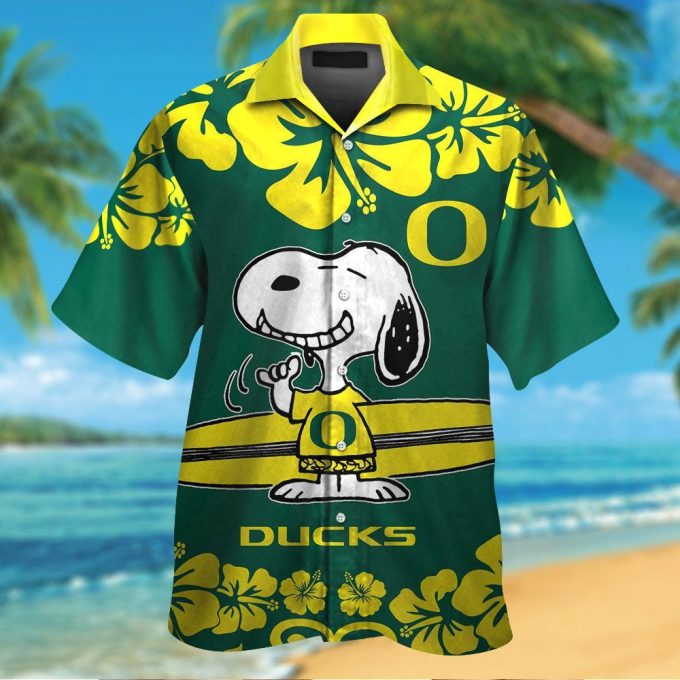 Playful Oregon Ducks & Snoopy Hawaiian Shirt: Embrace the Aloha Spirit with this Unique Sports-inspired Attire!