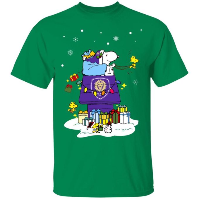Orlando City SC Santa Snoopy Christmas Shirt: Spread Holiday Cheer with this Festive Apparel