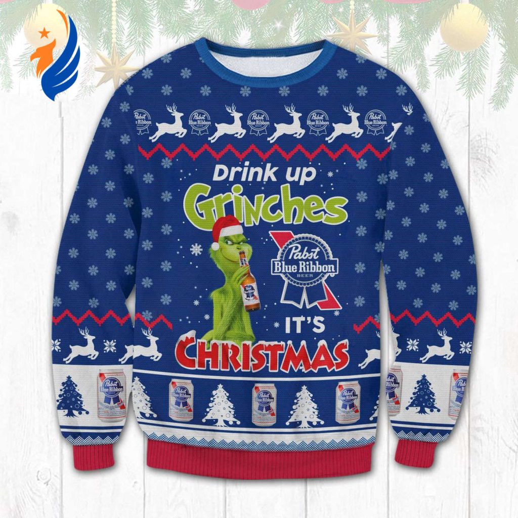 Pabst Blue Ribbon Drink Up Grinches Ugly Sweater: Festive & Fun Holiday Attire for Beer Lovers! – Gift for Men Women Pabst Blue Ribbon Drink Up Grinches Ugly Sweater: Festive & Fun Holiday Attire for Beer Lovers! – Gift for Men Women