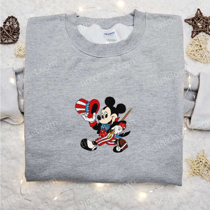 Mickey Embroidered Shirt & Disney Characters Hoodie: Best Patriotic Apparel