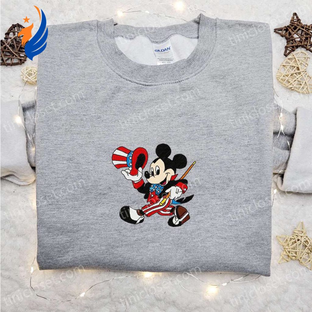 Mickey Embroidered Shirt & Disney Characters Hoodie: Best Patriotic Apparel Mickey Embroidered Shirt & Disney Characters Hoodie: Best Patriotic Apparel