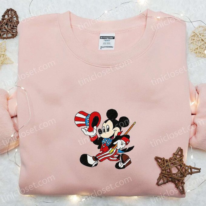 Mickey Embroidered Shirt & Disney Characters Hoodie: Best Patriotic Apparel
