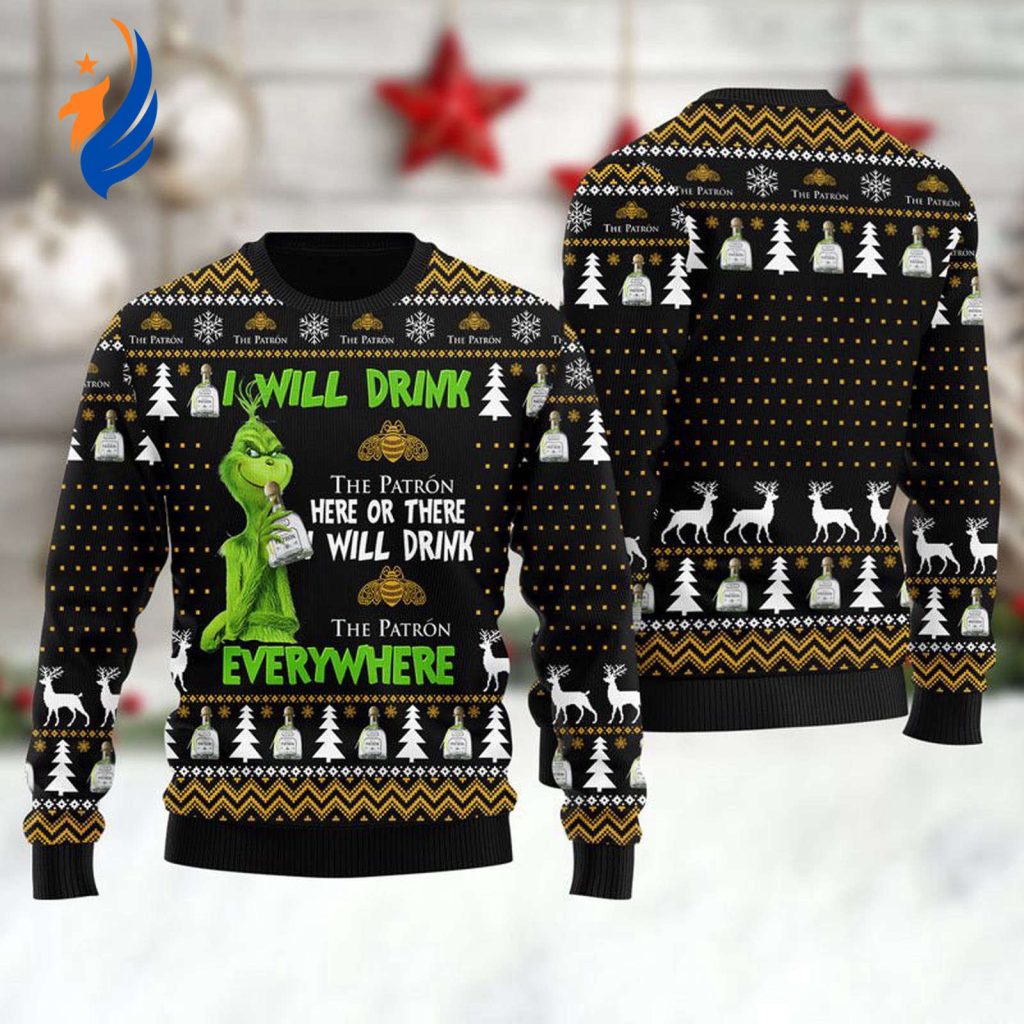 Get Festive with Patron Grinch Ugly Sweater – Perfect for Any Occasion! Get Festive with Patron Grinch Ugly Sweater – Perfect for Any Occasion!