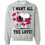 Peanuts Snoopy All the Love Valentine’s Shirt – Embrace the Cutest Valentine s Day Style! Peanuts Snoopy All the Love Valentine’s Shirt – Embrace the Cutest Valentine s Day Style!