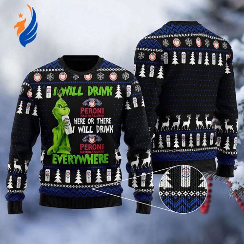 Get Festive with Peroni Grinches Ugly Sweater – Perfect for Any Occasion!