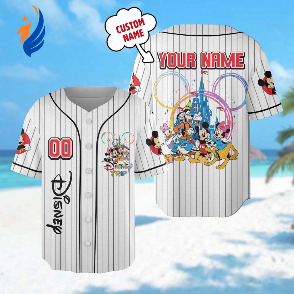 Customize Mickey and Friends Baseball Jersey – Mouse Castle Basketball Shirt – Magic Kingdom Baseball Team Outfit – Family Trip Shirt Customize Mickey and Friends Baseball Jersey – Mouse Castle Basketball Shirt – Magic Kingdom Baseball Team Outfit – Family Trip Shirt