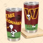 Personalize NFL Washington Commanders Tumbler Snoopy Stainless Steel Tumbler 20oz 30oz Best Gift