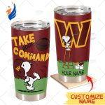 Personalize NFL Washington Commanders Tumbler Snoopy Stainless Steel Tumbler 20oz 30oz Best Gift