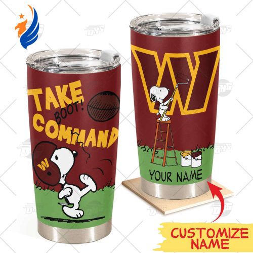 Personalize NFL Washington Commanders Tumbler Snoopy Stainless Steel Tumbler 20oz 30oz Best Gift
