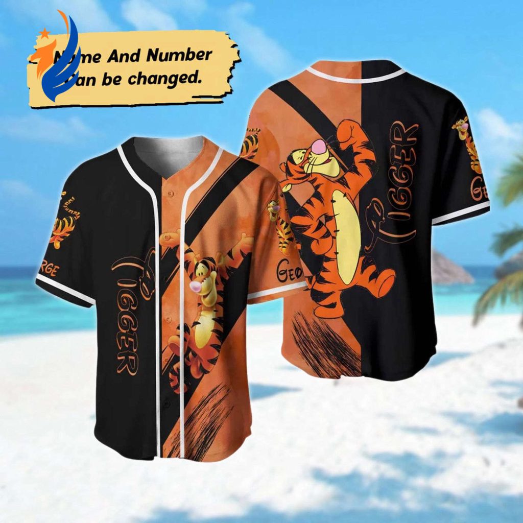 Customizable Tigger Baseball & Basketball Jerseys: Magic Kingdom Kid s Gift with Winnie The Pooh – Dancing Shirt Customizable Tigger Baseball & Basketball Jerseys: Magic Kingdom Kid s Gift with Winnie The Pooh – Dancing Shirt