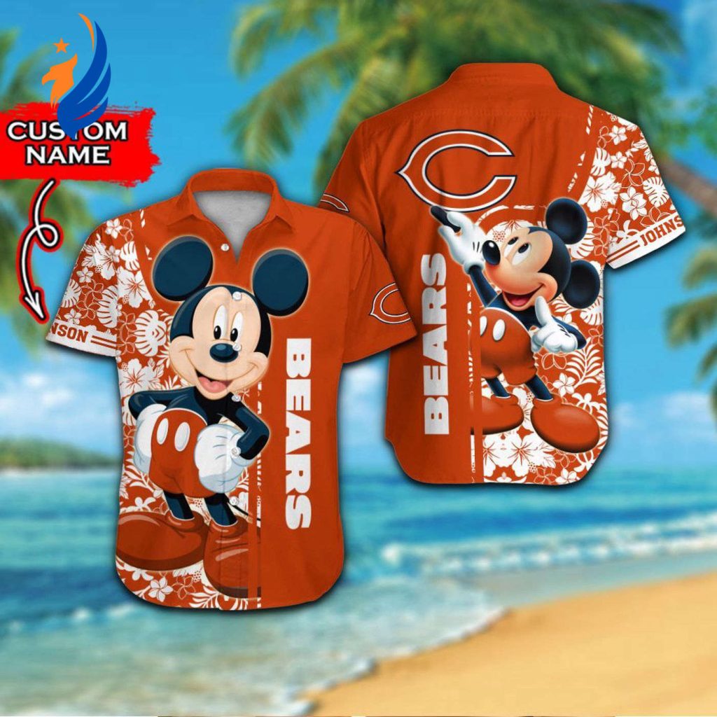 Stylish Chicago Bears & Mickey Mouse Hawaiian Shirt #2 – Personalized Design Stylish Chicago Bears & Mickey Mouse Hawaiian Shirt #2 – Personalized Design