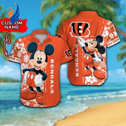 Cincinnati Bengals & Mickey Mouse Hawaiian Shirt #2 – Personalized Fun for Football Fans