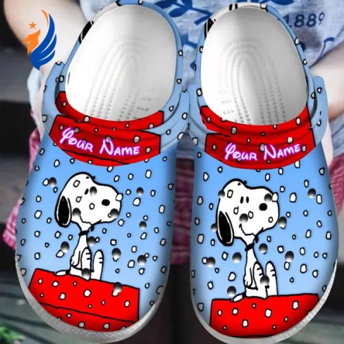 Personalized Cute Snoopy With Snow Rain Clogs For Kids And Adults Personalized Cute Snoopy With Snow Rain Clogs For Kids And Adults