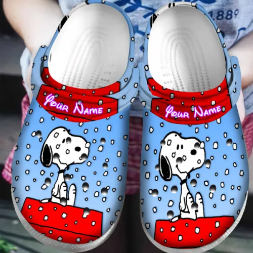Personalized Cute Snoopy With Snow Rain Clogs For Kids And Adults Personalized Cute Snoopy With Snow Rain Clogs For Kids And Adults
