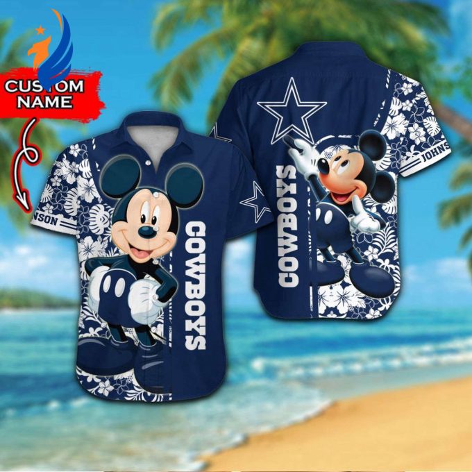 Custom Dallas Cowboys & Mickey Mouse Hawaiian Shirt #2 – Unique Blend of Sports and Disney Magic!