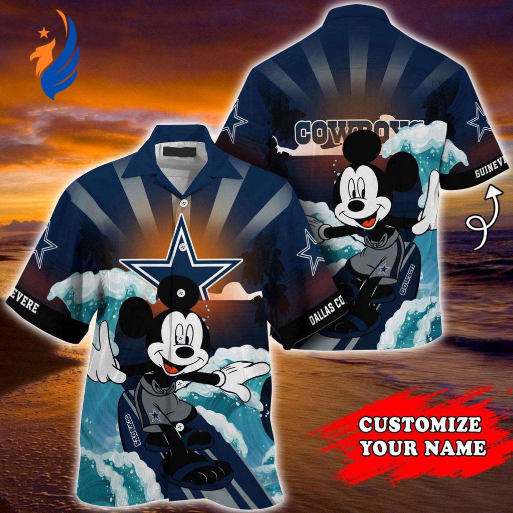 Custom Dallas Cowboys Mickey Surfing Hawaiian Shirt – Perfect Fan Gift Custom Dallas Cowboys Mickey Surfing Hawaiian Shirt – Perfect Fan Gift