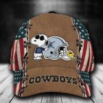 Personalized Dallas Cowboys Snoopy Usa Flag All Over Print 3D Baseball Cap Brown Personalized Dallas Cowboys Snoopy Usa Flag All Over Print 3D Baseball Cap Brown