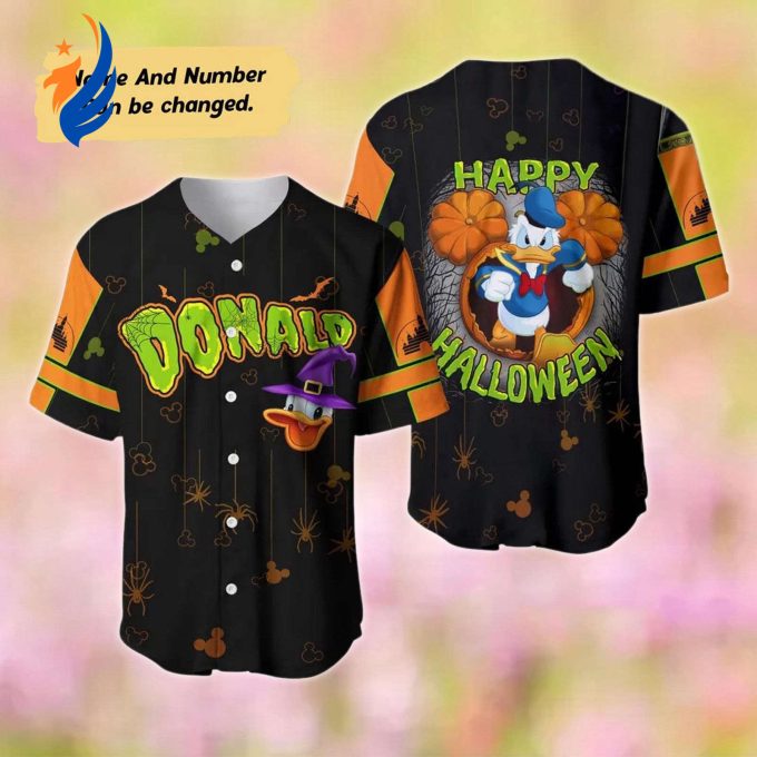 Spooky Personalized Donald Duck Halloween Baseball Jersey – Mickey Mouse Team Shirt: Perfect for the Halloween Season! Spooky Personalized Donald Duck Halloween Baseball Jersey – Mickey Mouse Team Shirt: Perfect for the Halloween Season!