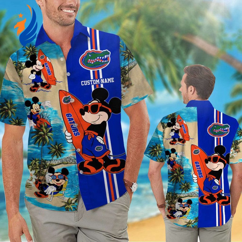 Florida Gators & Mickey Mouse Hawaiian Shirt: Personalized Paradise Attire Florida Gators & Mickey Mouse Hawaiian Shirt: Personalized Paradise Attire