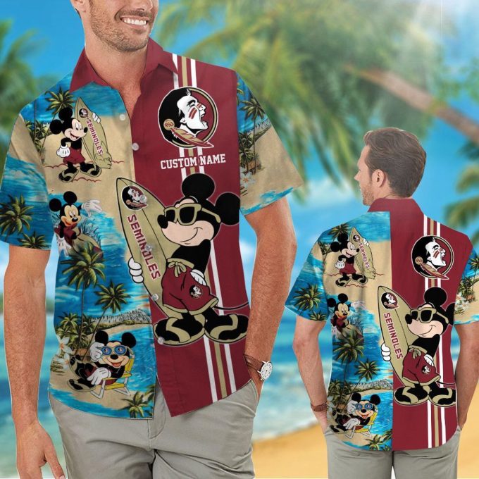 Shop the Stylish Personalized Florida State Seminoles & Mickey Mouse Hawaiian Shirt