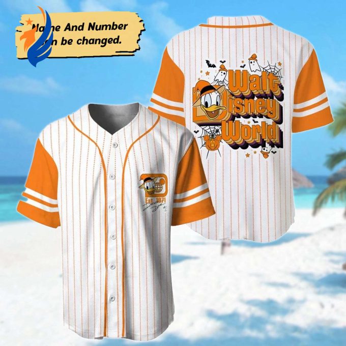 Customized Halloween Baseball Jersey with Personalized Name – Donald Duck & Mickey Mouse Team Shirt Customized Halloween Baseball Jersey with Personalized Name – Donald Duck & Mickey Mouse Team Shirt