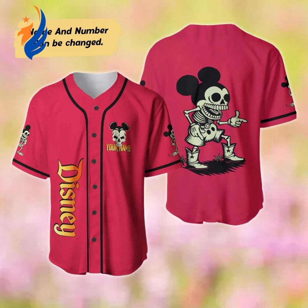 Spooky Skeleton Mickey Mouse Baseball Jersey – Personalized Halloween & Horror Shirt Spooky Skeleton Mickey Mouse Baseball Jersey – Personalized Halloween & Horror Shirt