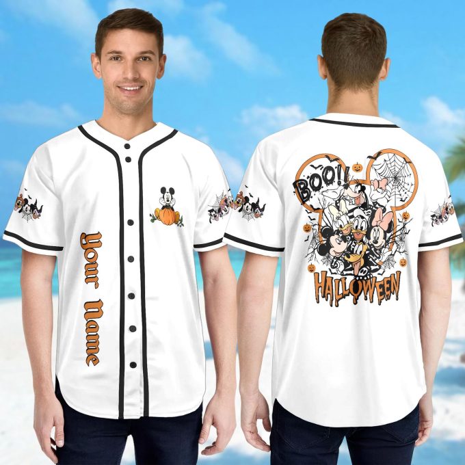 Spooky Personalized Halloween Baseball Jersey – Mickey and Friends Team Shirt – Hocus Pocus Sport Jersey