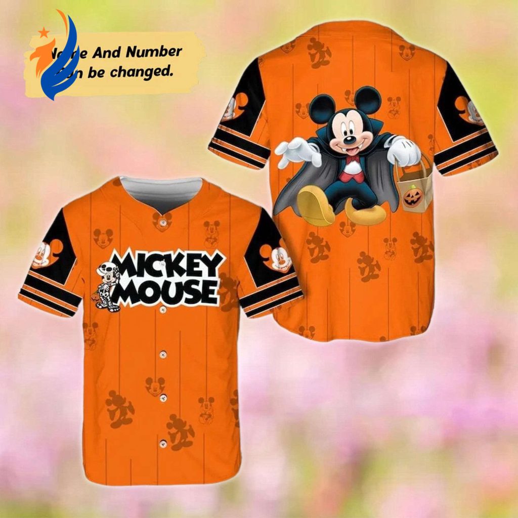 Spooky Fun: Personalized Vampire Mickey Mouse Halloween Baseball Jersey – Mickey Mouse Sport Team Shirt Spooky Fun: Personalized Vampire Mickey Mouse Halloween Baseball Jersey – Mickey Mouse Sport Team Shirt