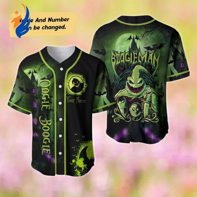 Get Spooky with Personalized Halloween Oogie Boogie Baseball Jersey – Nightmare Before Christmas Horror Shirt