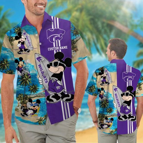 Custom Kansas State Wildcats & Mickey Mouse Hawaiian Shirt – Unique and Stylish Designs