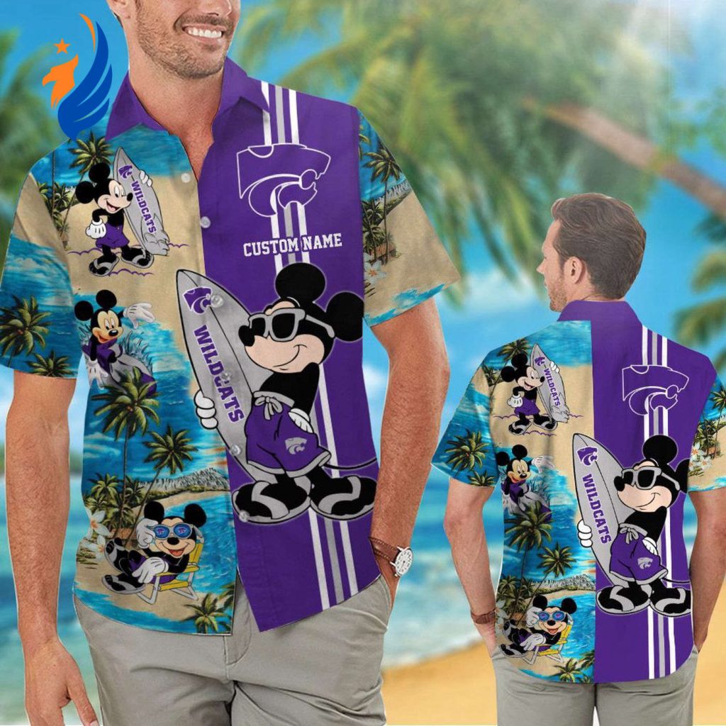 Custom Kansas State Wildcats & Mickey Mouse Hawaiian Shirt – Unique and Stylish Designs Custom Kansas State Wildcats & Mickey Mouse Hawaiian Shirt – Unique and Stylish Designs
