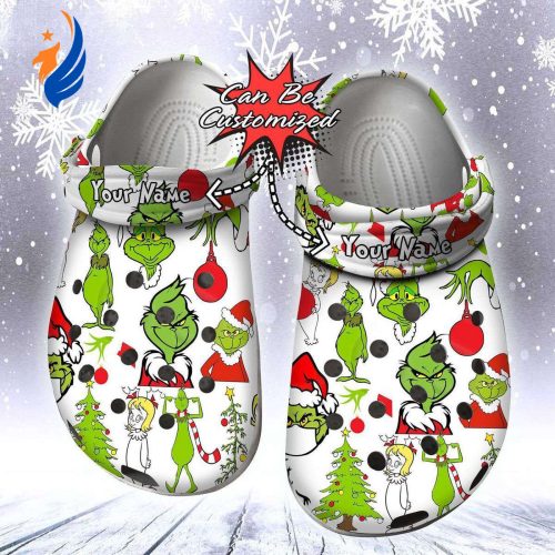 Personalized Lightweight Grinches Christmas Clogs, Funny And Safe Clogs For Kids And Adults